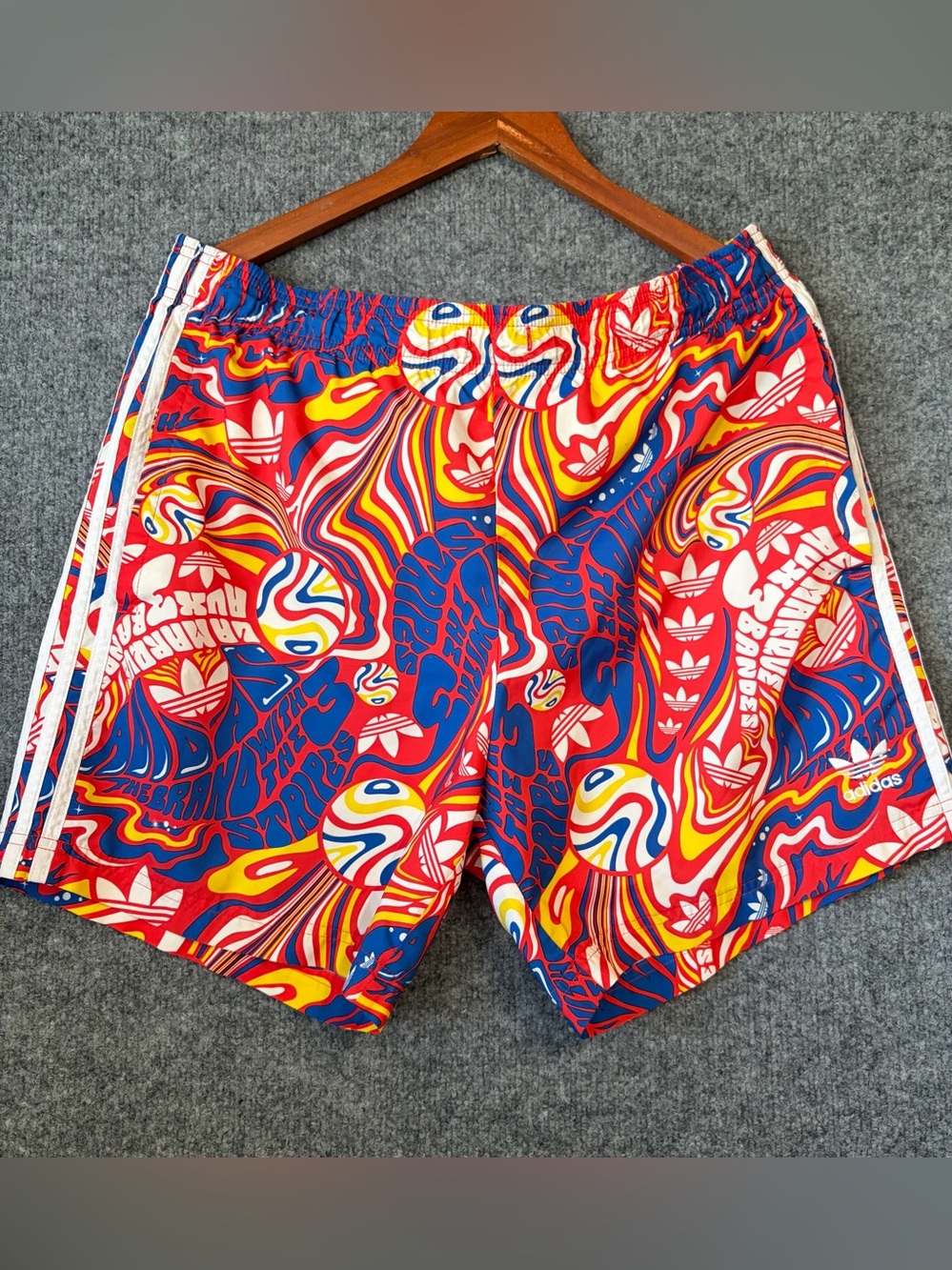 adidas Multicolor Retro Wave Swim Trunks - Red Blue Yellow